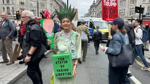 Thousands Protesters Converge in Central London to Oppose President Trump's Official UK Trip
